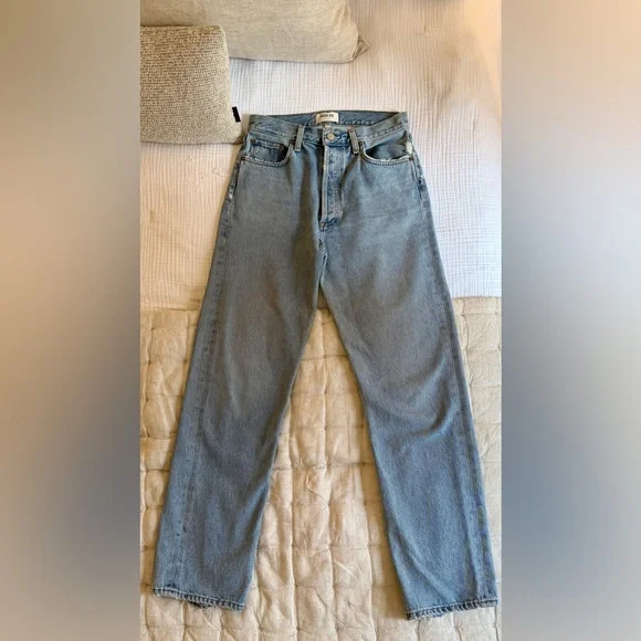 Agolde 90s Pinch Waist High Rise Jean in Soundwave - Picture 5 of 7